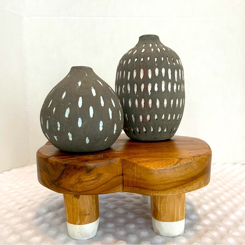 Creative Co-Op Vases Terracotta
Hand Painted Gray Decorative (Set of 2)